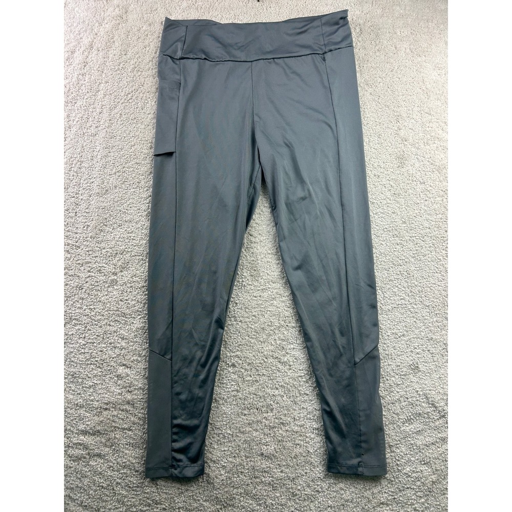 Women's Gray Leggings Size M 88% Polyester 12% Spandex Pocket